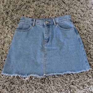 Light wash jean skirt
